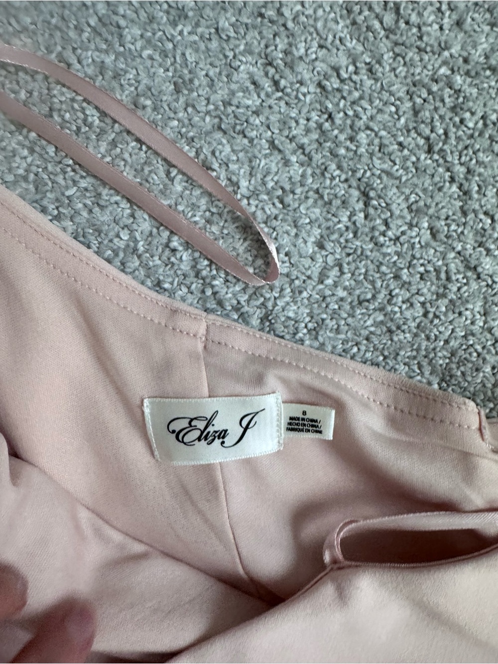 Eliza J One-Shoulder Bow-Accent Light Pink Gown - Picture 2 of 3